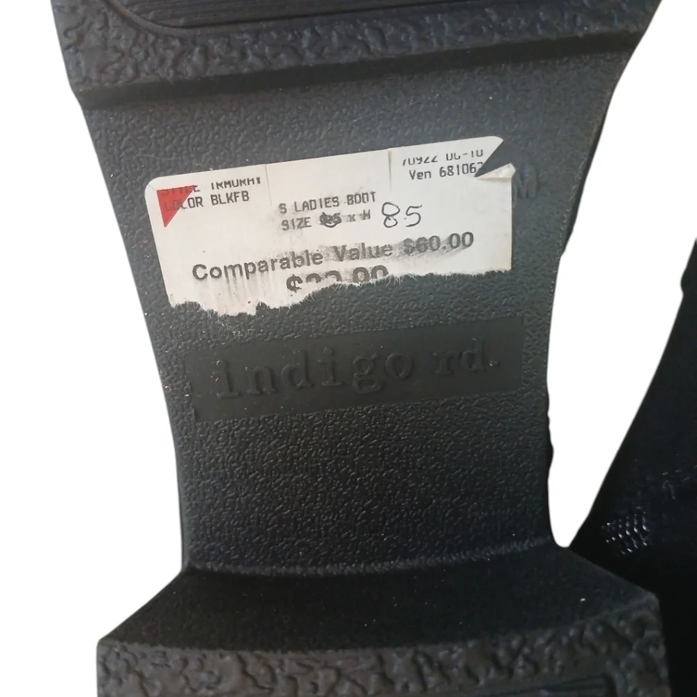 NWT Indigo Rd. Black Over the Knee Boots Wonen's Tall Block Heel Suede Boots 8.5